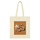 Time For Coffee Tote Bag, Retro Coffee Lover Gift, Everyday Carry Bag, Reusable Grocery Shopping Bag, Coffee Cup Design Tote Bag - Tawshia